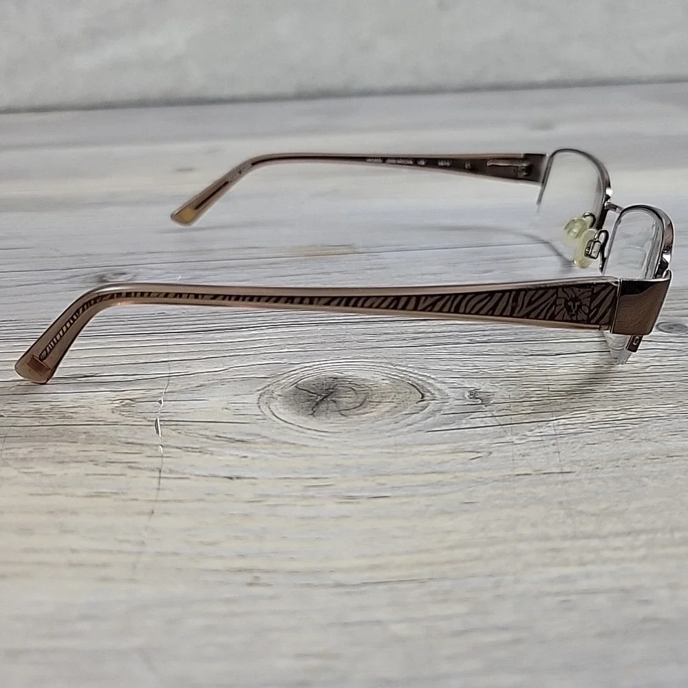 Anne Klein AK5003 Eyeglasses 208‎ Mocha 50-17-140 Flex Hinges Half Rim Frames